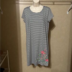 Maurices Classic Black and White Striped T-Shirt Dress